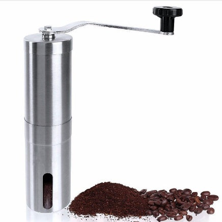 Hand portable coffee grinder, addition to mini espresso