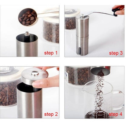 Hand portable coffee grinder, addition to mini espresso